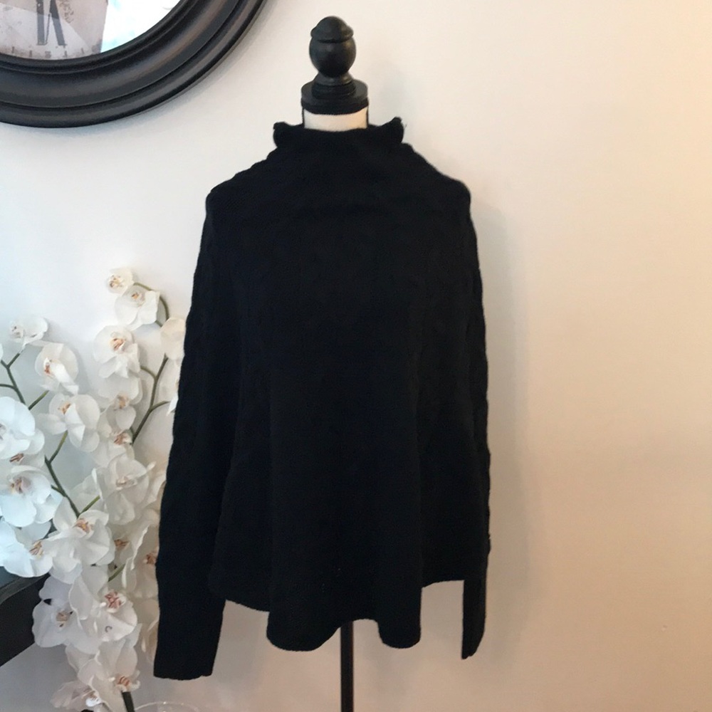 Black Poncho Sweater - Picture 4 of 6